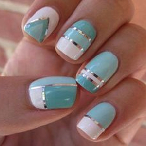 Unha decorada azul