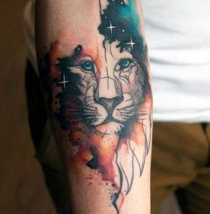 watercolor tattoo men arm
