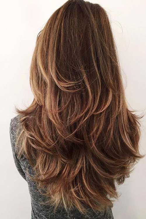 Cortes de cabelo longo repicado