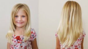 cabelo longo em v em menina
