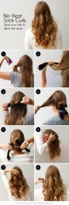 cabelo ondulado com meia