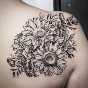 tatuagem no ombro girassol 2021