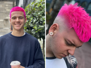 cabelo rosa masculino