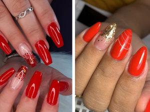 Unhas encapsuladas vermelhas