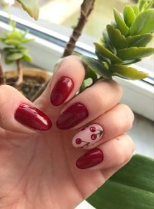 cherry Satin unhas