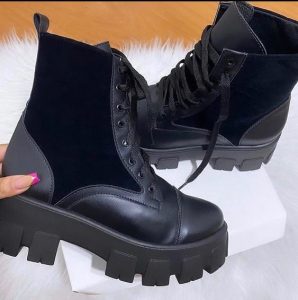 Botas tratoradas estilo coturno