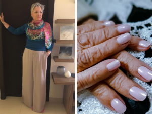 Conjuntos de Seda com Unhas Brilhosas (Pinterest)