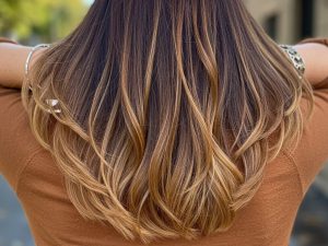 Corte em U com Ponta Suave + Balayage Chocolate ou Mel