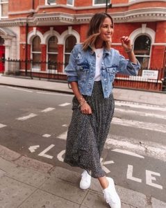 Saia midi com jaqueta (Pinterest)