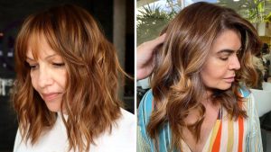 cabelo em cor castanho caramelado para mulher madura