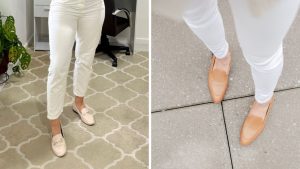 jeans branco com mocassins tendência 2025