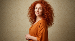Mulher madura com cabelo ruivo acobreado