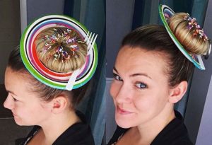 Penteado simples para carnaval coque Donut