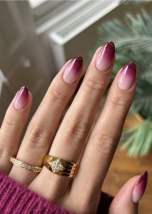 Unhas ovais esfumadas