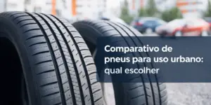 Pneus urbanos com design detalhado em cenário urbano de 2026