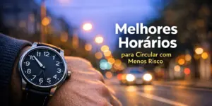 Relógio de pulso preto durante o crepúsculo em cenário urbano