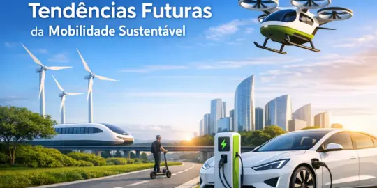 Carro elétrico carregando e tendências de mobilidade sustentável 2026
