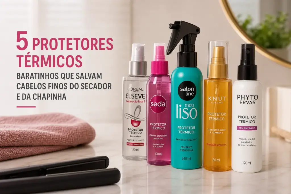 5 protetores térmicos baratinhos que salvam cabelos finos do secador e da chapinha